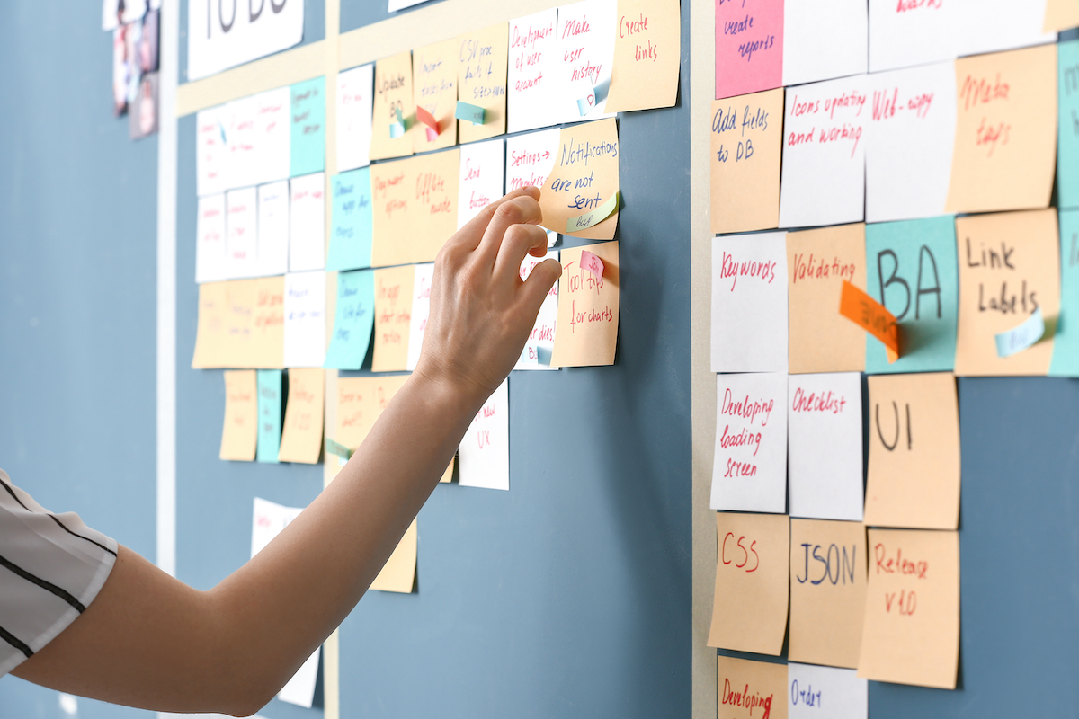 Young,Woman,Near,Scrum,Task,Board,In,Office